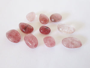 Strawberry Rose Quartz Tumble Stone for Past Relationship Trauma Healing