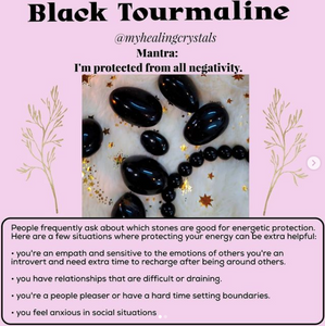 Black Tourmaline Tumble Stone for Negativity Removal & Black Magic Protection