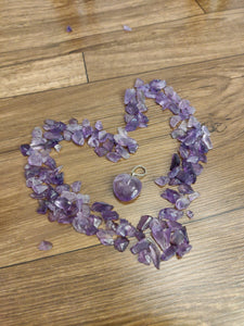 Amethyst Heart Pendant for Stress & Anxiety