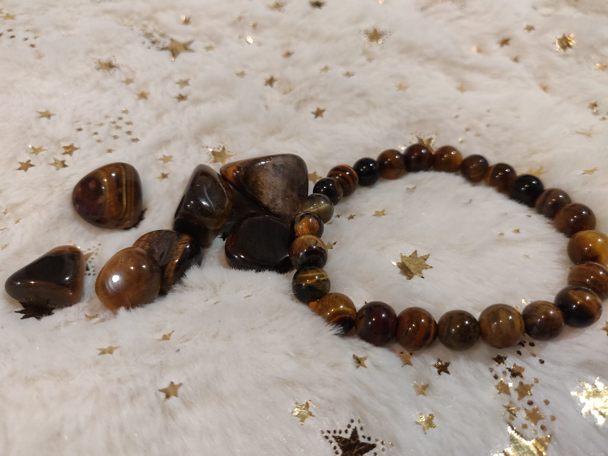 Tiger Eye Healing Crystal Bracelet for Focus, Communication, & Studies