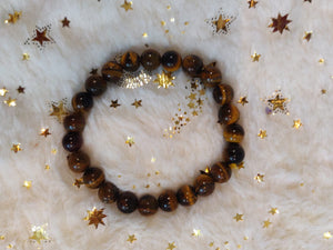 Tiger Eye Healing Crystal Bracelet for Focus, Communication, & Studies