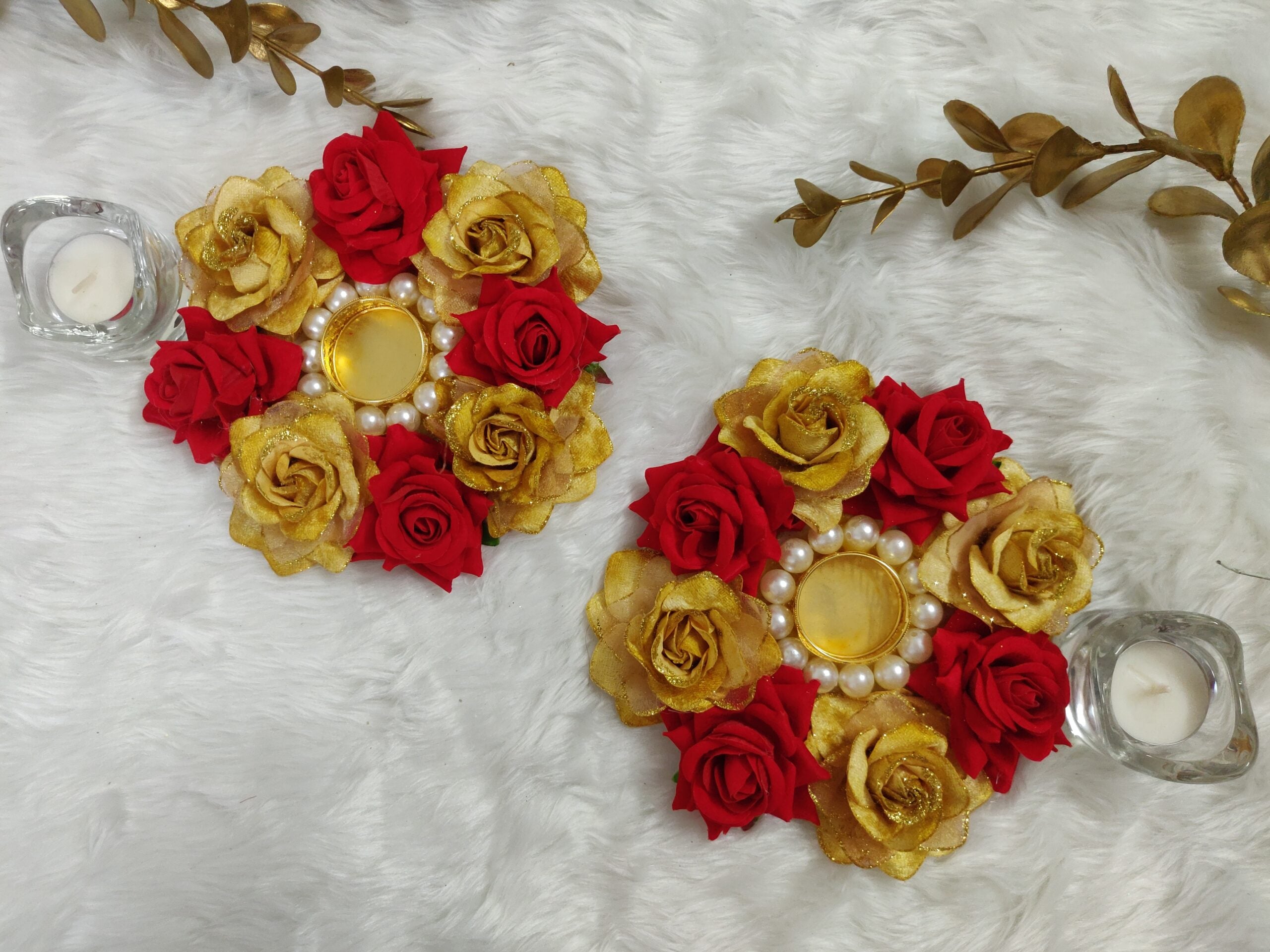 Rose Flower Rangoli - Set of 2