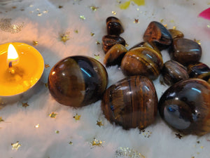 Tiger Eye Tumble Stone for Focus, Confidence, & Good Luck