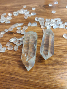 Clear Quartz Crystal Pencil Set of 2 for Concentration and Immunity