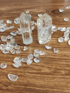 Clear Quartz Crystal Pencil Set of 2 for Concentration and Immunity