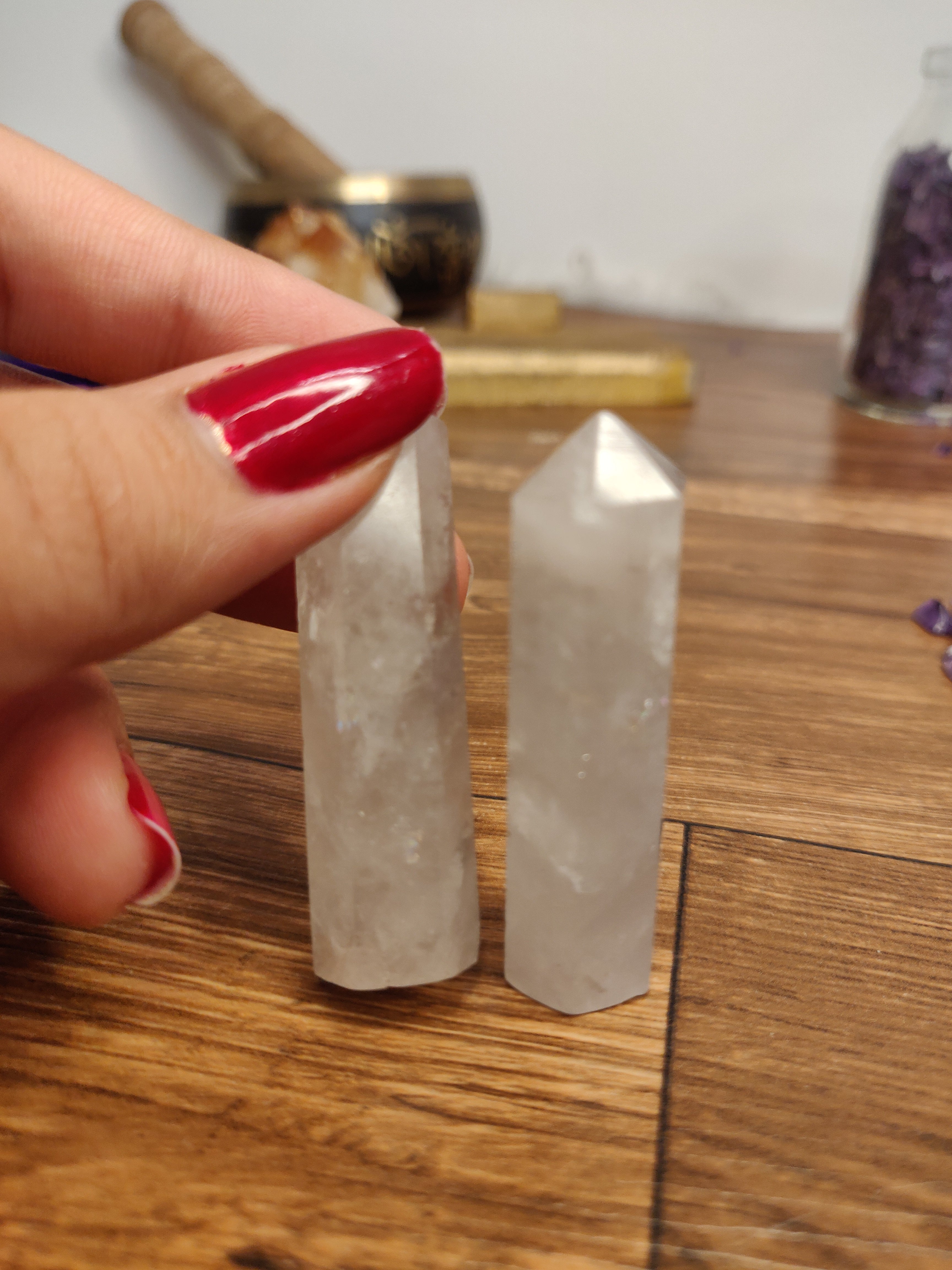 Smoky Crystal Quartz Pencil Set of 2 for Depression & Anxiety