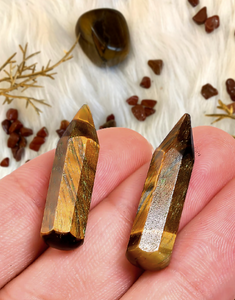 Tiger Eye Crystal Pencil Set of 2 for Focus, Confidence, & Good Luck