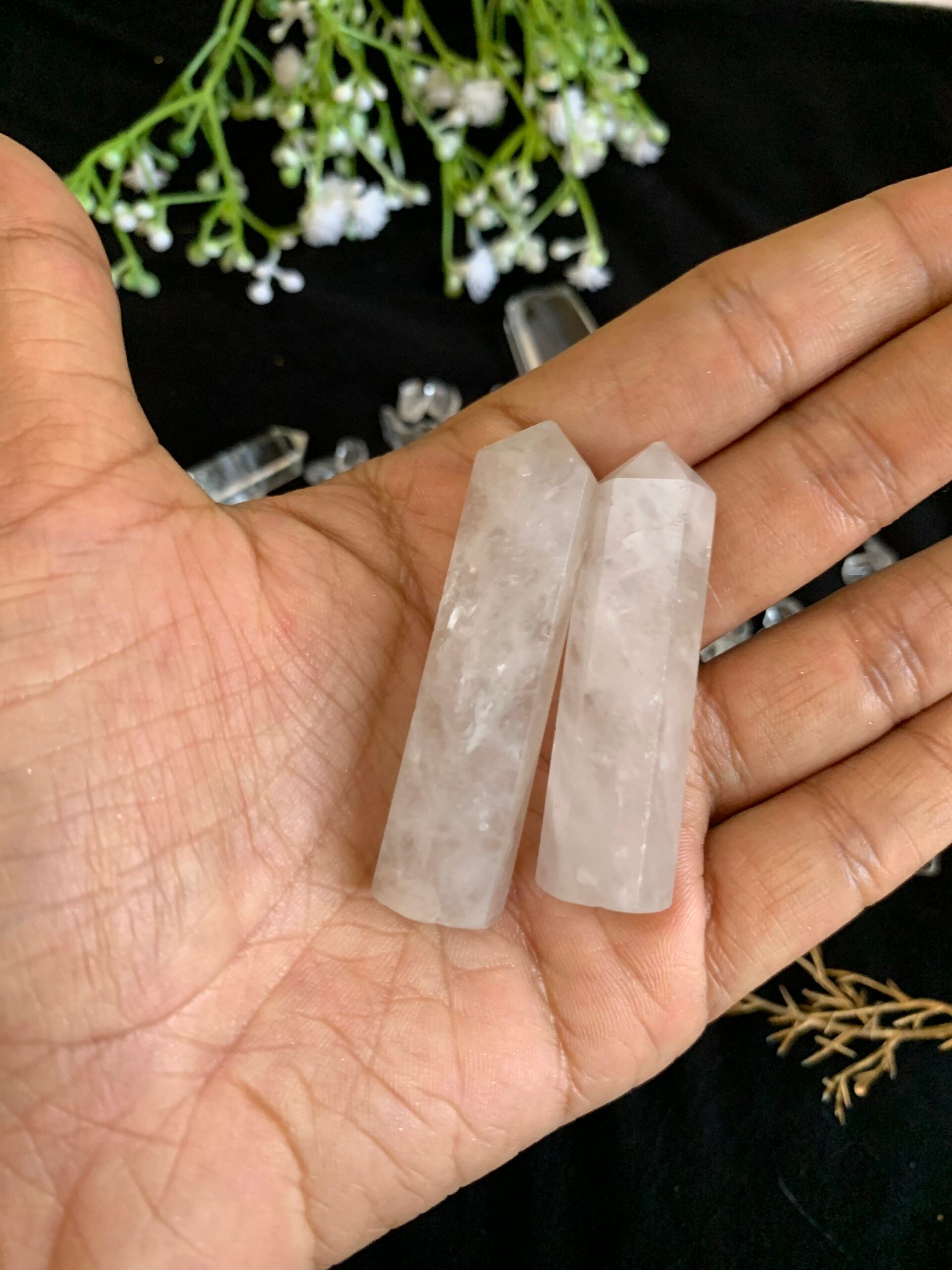 Rose Quartz Crystal Pencil Set of 2 for Love